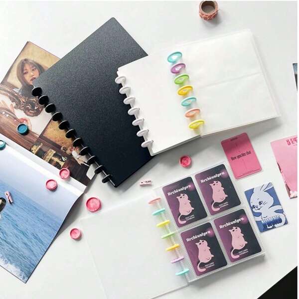 Idol Collection Album With 3-Inch Mushroom Clips, 4-Grid 20-Page Mini Photo Album DIY