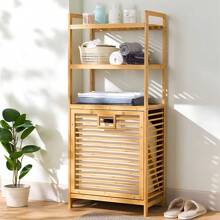 Living And Home Freestanding Bamboo Laundry HamperLaundry Baskets Back To School - Three-tier 50cm W X 30cm D X 119cm H - View 5