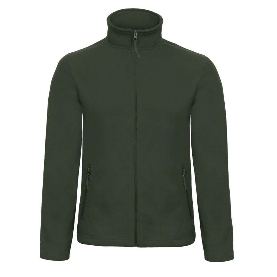 B&C Mens ID.501 Microfleece Full Zip Fleece Jacket (Forest Green) - 280gsm 100% Polyester - Dark Green - View 1