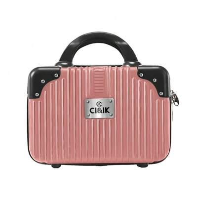 Bolso de mano cosmético portátil,Maleta Mini Chic de 12 Pulgadas - Impermeable, Estuche de Viaje Portátil con Diseño Elegante de Esquinas y Forro de Poliéster