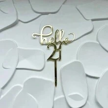 1/3/5 件金色亚克力 Hello18/21/30/40/50/60 蛋糕装饰适用于生日派对装饰 - 金色 - 查看 11
