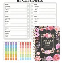 65 Sheets A6 Floral Password Keeper Book With Alphabetical Tap Stickers Hardcover Password Logbook For Internet Website Address Login Secure Password Organizer Journal For School Home Office,School Supplies,Back To School