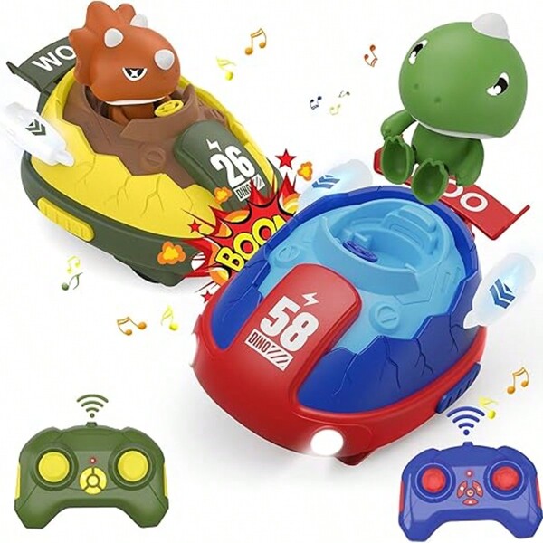 RC Car, 2 Piece RC Bumper Cars with Driver Catapult, Radio Control Bumper Cars with LED Lights and Sound Effects, Perfect Christmas Gift!