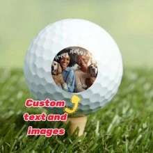 Custom 12/20PCS Golf Balls, Round Rubber Hitting Double Layer Practice Ball, Custom Ball For Outdoor Sports, Suitable For Team Sports, Custom Valentine's Day, Wedding Anniversary, Mother's Day Is The Best Gift For Family And Friends. - White - View 1