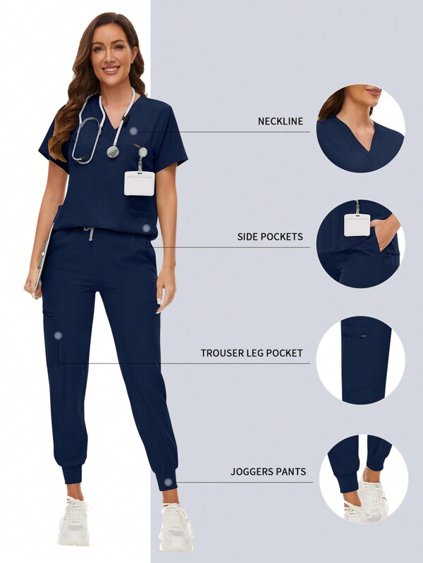 Surgical Uniforms Woman Scrub Set Nurse Beauty Salon Workwear Clinical Scrubs Top Pants Sets Spa Doctor Nursing Clinical Suit