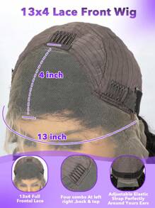 波浪形波波头假发蕾丝前假发真人头发 100% 真人头发 13X4 蕾丝前假发短波波头假发预拔 150% 密度自然色适合女性 - 黑色 - 查看 7