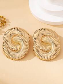 Boucles d'oreilles mode femme, boucles d'oreilles clous avec texture métallique exagérée, bijoux convenant pour un usage quotidien et en vacances