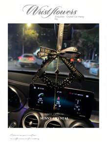 Rhinestone Handmade Crystal Car Pendant Creative Luxury High-End Rearview Mirror Car Hanging Chain Pendant Car Interior Goddess Favorite, Which Means Peace, The Best Choice For Girlfriend With Exquisite Gift Box!