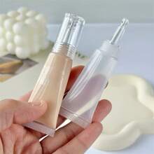 2pcs/Set 10ML Refillable Squeeze Bottles, Hand Wash, Unscented - Suitable For Shampoo, Foundation, Moisturizer - White - View 1