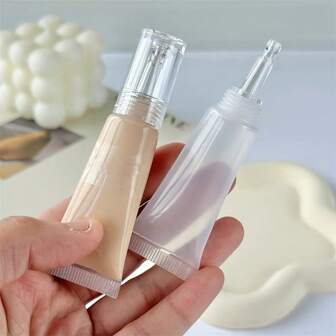 2pcs/Set 10ML Refillable Squeeze Bottles, Hand Wash, Unscented - Suitable For Shampoo, Foundation, Moisturizer