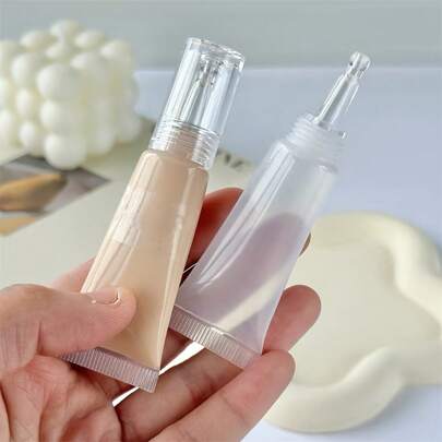 2pcs/Set 10ML Refillable Squeeze Bottles, Hand Wash, Unscented - Suitable For Shampoo, Foundation, Moisturizer