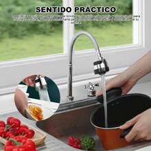 2 Handles Kitchen Sink Mixer Tap, Flexible Neck Kitchen Sink Faucet, 2 Handle RV Kitchen Faucets, Modern Stainless Steel Kitchen Faucet(2 Handles/1 Handles) - 2 Asas - View 9