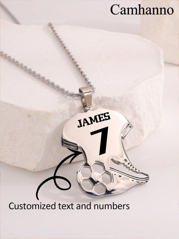 1 Customized Name Necklace, Suitable For Both Men And Women, Personalized Player Pendant Stainless Steel Jewelry