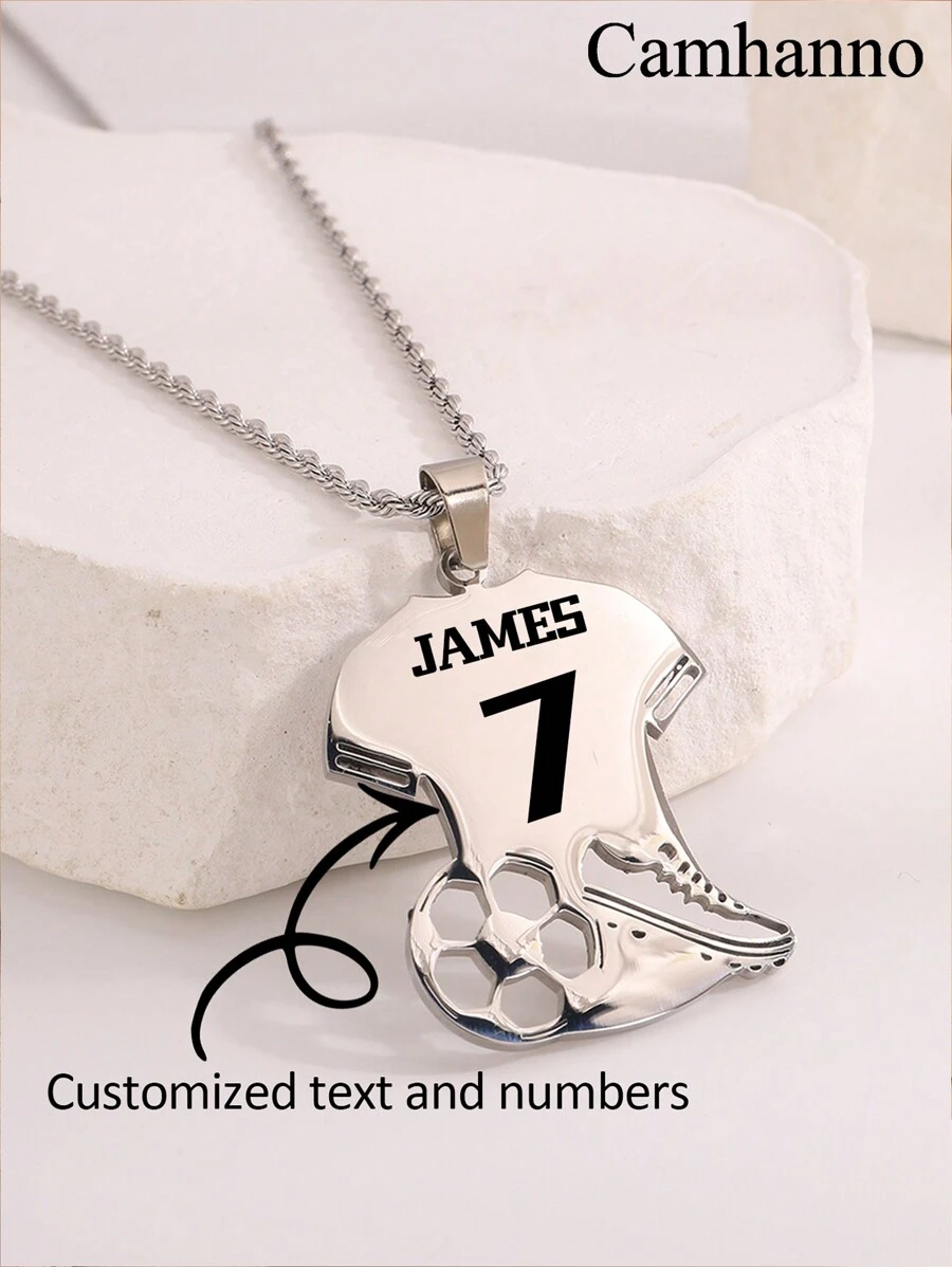 1 Customized Name Necklace, Suitable For Both Men And Women, Personalized Player Pendant Stainless Steel Jewelry