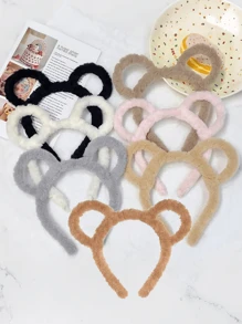 10pcs Bear Ear Plush Headbands, Cute Cartoon Ear Headbands, Fashionable Women's Headbands,Sweet Internet Celebrity Hair Band, Face Washing Headband,Suitable For Masquerade, Party, Birthday Party, Daily Dress Up, Photography, Cosplay (Brown)