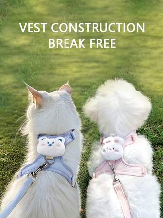 Cat Leash Anti-Escape Outdoor Cat Leash For Kittens, Pet Anti-Lost Chest Harness Leash For Small Dogs, Teddy, Poodle, Puppy Walking Leash