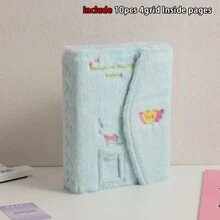 1本A5卡通蝴蝶毛绒相册，磁扣，全封面，内含10页内页，女孩追逐卡片活页相册，精美笔记本收纳盒，返校季文具
