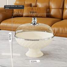 1pc Minimalist Luxury Multifunctional Fruit Plate, Household Living Room Tea Table Candy Dried Fruit Snack Draining High Foot Storage Plate - Multicolor - View 14