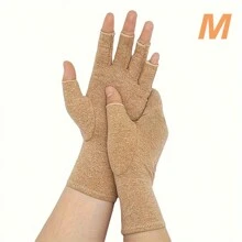 1 Paar Premium fingerlose Kompressionshandschuhe für Handpflege, Tippen, Arbeit, Sport, Gelenk-Wärme, offener Finger Handgelenkstütze, Daumen-Halbfinger-Handschuhe für Frauen & Männer