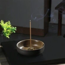 Ceramic Incense Plate, Small Jade Stone Incense Holder For Home, Indoor Zen Tea Ceremony Display, Metal Gourd 9-Hole Incense Stick Burner, Ceramic Handicrafts