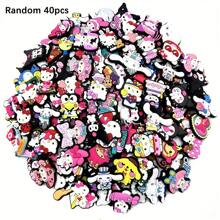Sanrio 10/20/30/40 قطعة مجموعة طلقات أحذية لطيفة بأنماط اختيارية من سانريو ، من ال- PVC لزيتنة الأحذية وأكياس الشاطئ ، أحذية ملحقات سحرية ، هدية لأعياد الميلاد والكريسماس وعيد الحب وأعياد الهالوين