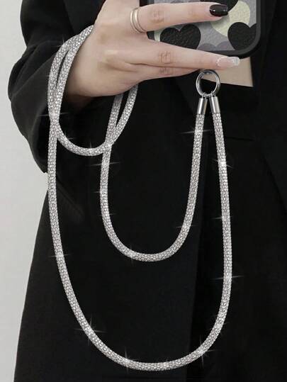 1 pezzo di laccio per cellulare dall'aspetto sobrio ma scintillante (brillerà sotto la luce del sole e i riflettori), cordino portachiavi per telefono con glitter anti-smarrimento, accessorio multifunzionale per telefono, regalo adatto per madre, famiglia, amici, compleanni, festività