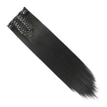 Extensions de cheveux clip rose de 22 pouces, 12 pièces par set, extension de cheveux longs droits synthétiques pour femmes et filles pour un usage quotidien