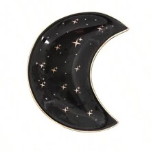 1 pièce/Nouvelle Arrivée Plateau de Rangement de Bijoux en Céramique en Forme de Lune, Plateau Doré avec Porte-Bagues Lettres pour Salle de Bain, Plateau Décoratif de Bijoux