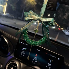 Rhinestone Handmade Crystal Car Pendant Creative Luxury High-End Rearview Mirror Car Hanging Chain Pendant Car Interior Goddess Favorite, Which Means Peace, The Best Choice For Girlfriend With Exquisite Gift Box!