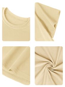 1件少女休闲印花圆领短袖T恤，夏季学生款 - 杏色 - 查看 2