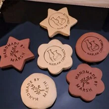 1 PC 4cm Custom Clay Stamp, Initial Ceramic Stamp With Wooden Handle, Custom Soap Stamp In Brass, Personalized Signature Brass Stamp For Pottery - Multicolor - View 10