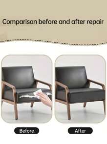 1 miếng vải da tự dính để sửa chữa và bọc ghế sofa - Bộ vá dễ dàng cho đồ nội thất, ghế ngồi, cải tạo giường - Da PU cao cấp cho đồ trang trí nhà tự làm & các dự án bọc mềm/cứng, hàng gia dụng, phòng tắm - màu đen - Xem 4