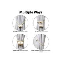 2/4/6 piezas Sujetador magnético para cortinas - Cuerda retorcida talla grande gruesa y correa magnética resistente para panel de procesamiento de ventanas, sujeta cortinas decorativo, hecho a mano