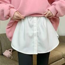 2 Pcs Women's Short Shirt Extender & Half Slip Skirt Set For Layering Under Tops & Dresses, Prevents Accidental Exposure - Multicolor - View 3