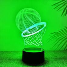 1pc Personalized 3D Illusion Basketball Hoop Lamp, Decorative Night Light Gift For Basketball Lovers, Room Decor - Multicolor - View 4