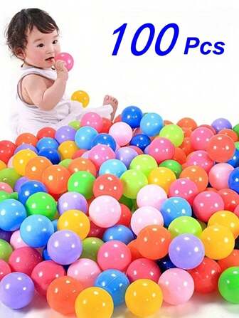 20/50/100 个软塑料迷你球坑球防压适用于婴儿幼儿球坑游戏帐篷和隧道室内和室外玩具球（颜色随机发货）（某些部件可能随机），软玩具，球童，洗澡玩具