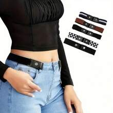 Damen elastischer Gürtel ohne Schnalle, nachgiebiger Gürtel, verstellbares Design. Ein elastischer Gürtel, verstellbar, ohne Schnalle, passend für Jeans, unsichtbarer elastischer Gürtel, geeignet für Damen und Herren im Ins-Stil