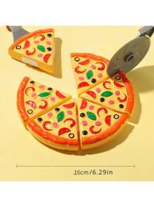 6 piezas Pequeñas de Pizzas de Juguete Simulación de Fiesta de Pizza Comida Rápida Juego de Comida para Regalo - Multicolor - Ver 7