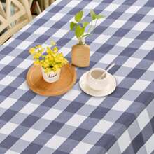 Tischdecke Schwarz/Weiß Rot/Weiß Grau/Weiß kariert (Farbe und Größe wählbar) - hochwertig gefertigtes Tischtuch Wasserabweisendes Polyester Karo-Tischtuch rund Rechteckige Esstischdecke für Familienrestaurant Partybuffet Picknick