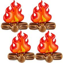1/2/3/4pcs Fake Fire Decorations, Camping Photo Props, Inflatable Fake Campfire, Fake Flame Camping Decorations, Blow Up Fake Bonfire Party Decorations, Birthday Decorations, Artificial Flame Campfire For Christmas, Party, Festival Decor, Indoor Outdoor Camping Overnight And Scene Setting