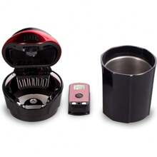 Classic Blue - Car Ashtray With Lighter And Blue LED Light And Lid, USB Rechargeable, Removable And Portable - Red - View 3