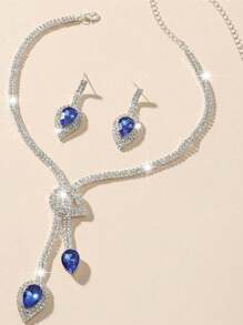 Women's Fashion Versatile Elegant Sequin Shiny Clutch Bag, Evening Bag, Dress Party Bag; Heart Shape Rhinestones Decorated Necklace And Earrings 3-Piece Set For Party Accessories