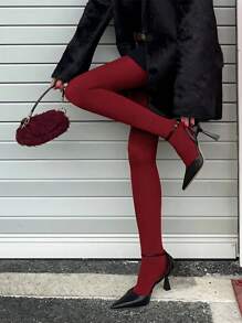 1 Paar Damen undurchsichtige Strumpfhosen, hochelastische figurbetonte Leggings zum Layering im Herbst/Frühling und als Oberbekleidung