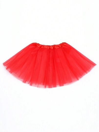 1pc Polyester Tutu Skirt, 30cm For Teens, 40cm For Adults, 45cm Waist, Breathable Sheer Lightweight Fabric, Suitable For Carnival, Halloween, Christmas, Cosplay, Macaron Colors, Princess Skirt, 3-Layer Tulle Skirt, Party Dress