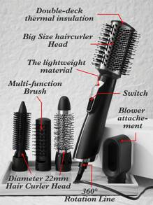 CRASTS Professional 5 In 1 Hair Dryer Hair Brush Hair Styling,Quick Dry Low Noise,With 5 Attachments For Hair Curler & Straight,3 Settings For Wind And Home& Salon Use,Hair Care Gift - EU F Type Plug(220-240V) - View 7