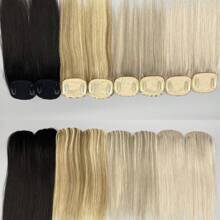 1pc Cabelo Humano Liso Mini Crown Toppers Clip-In Extensões de Cabelo Para Mulheres - 100% Cabelo Humano Real, Grosso e Aparência Natural, Cinza Prateado Misto Loiro Dourado, Fácil de Usar, 2,9"X2,6", 20g, Grampos de Cabelo Extensões de Cabelo