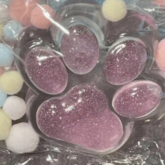 Transparent Cat's Claw Glitter Rosa Blå Klämbara leksaker, stressavlastning och anti-krossleksaker, taktila leksaker - de bästa presenterna till karnevalens nyår