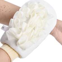 1 pièce Gant de bain double face pour bébé avec motif de dessin animé. Un côté en forme de fleur de bain pour un lathérage riche, l'autre côté en sable fin pour le frottage. Outils de bain multifonctionnels pour bébé.