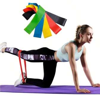 5 件/套阻力带锻炼套装，阶梯式阻力带拉伸带，适用于健身、瑜伽、提臀、臀大肌带