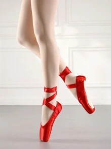 Red Pointe Shoes For Women Professional Performance Grade Ballet Shoes Girls Flats Dance Slippers - 紅色 - 查看 2